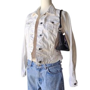 Lucky Brand White Denim Jacket Size Medium